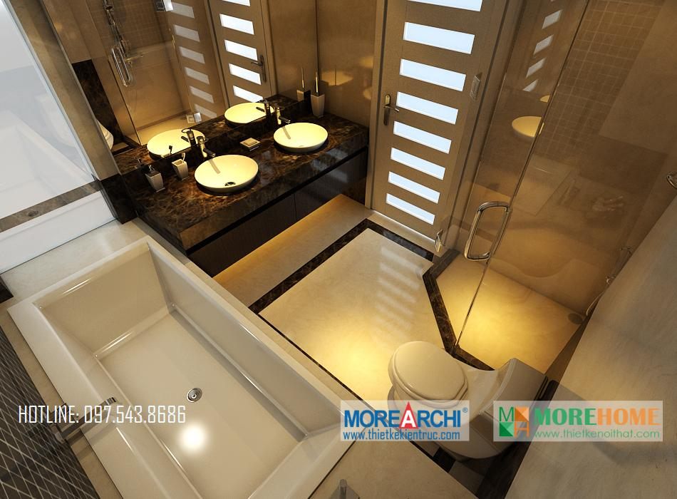 Thiết kế nội thất phòng tắm nhà phố hiện đại Trần Duy Hưng Trung Hòa Cầu Giấy Hà Nội